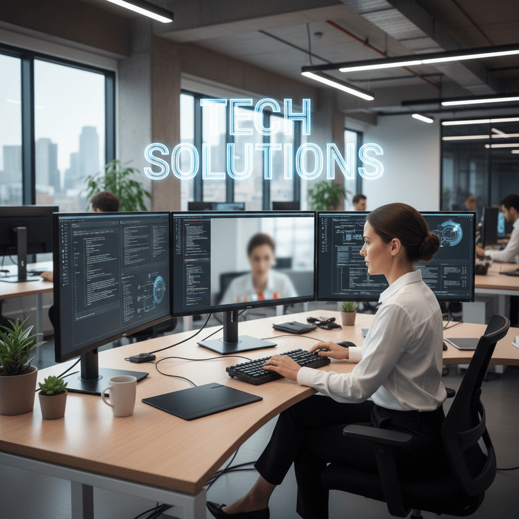 IT consultant at work station